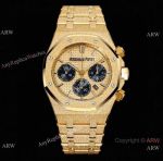 OMF 1:1 Copy Audemars Piguet Royal Oak 41 Men Yellow Frosted Gold Panda Dial